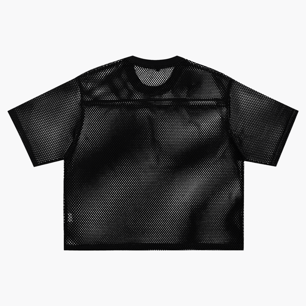 See-through Boxy Net Jersey Shirt | Avenue Apparel