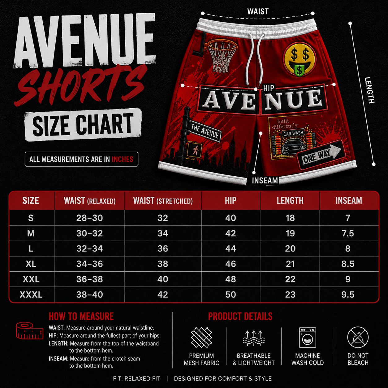 Avenue Statement "Gamma Volcano" Summer shorts